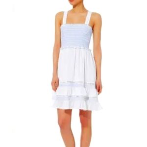 KISUII Ariel White Smocked Dress Size S